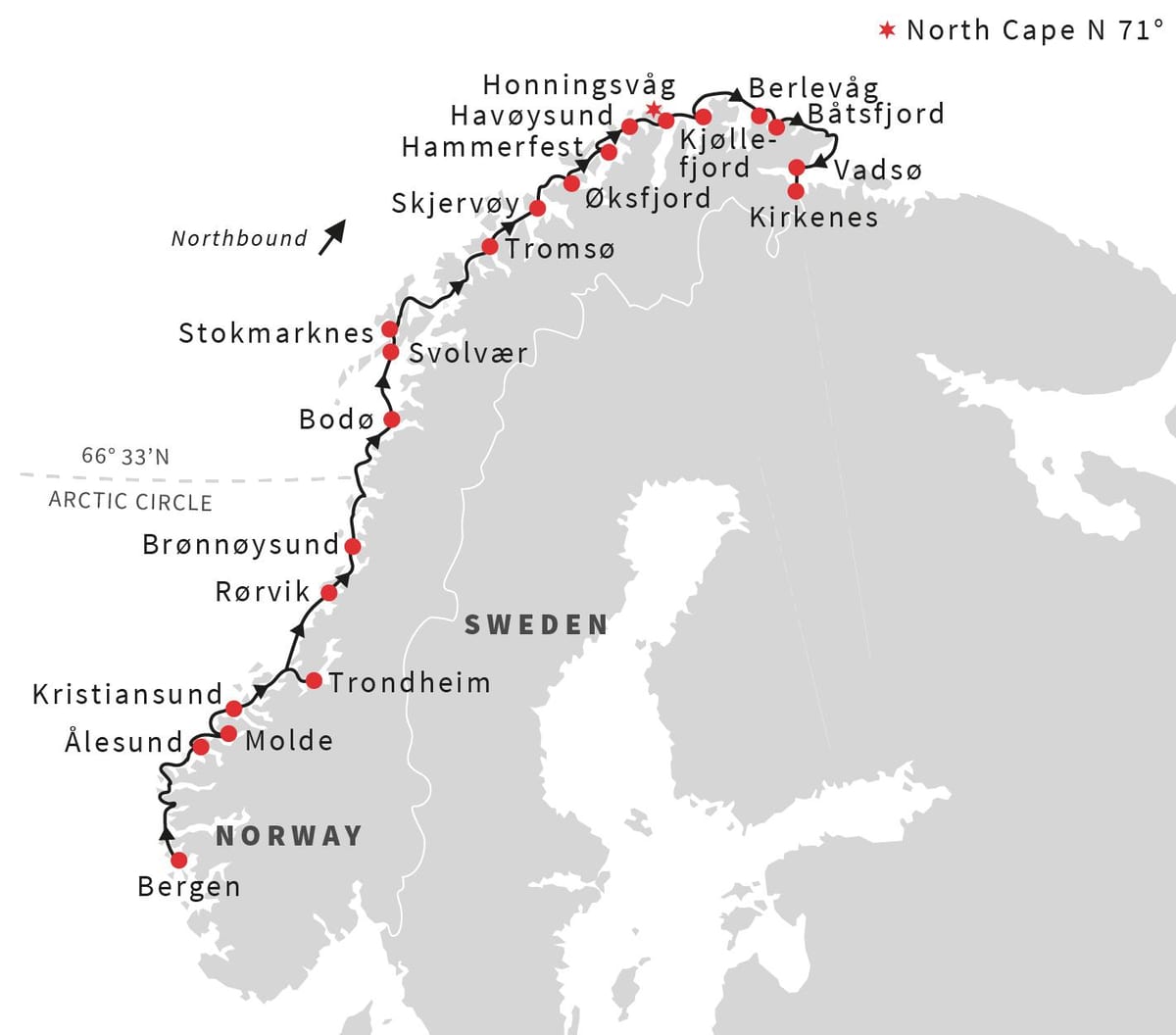 Mapa bergen Norveške željeznicom