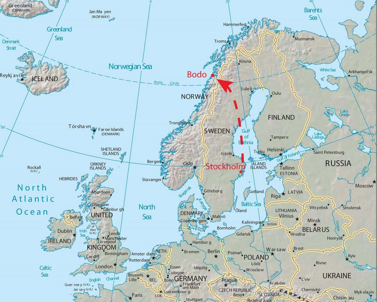 Mapa bodo Norveške