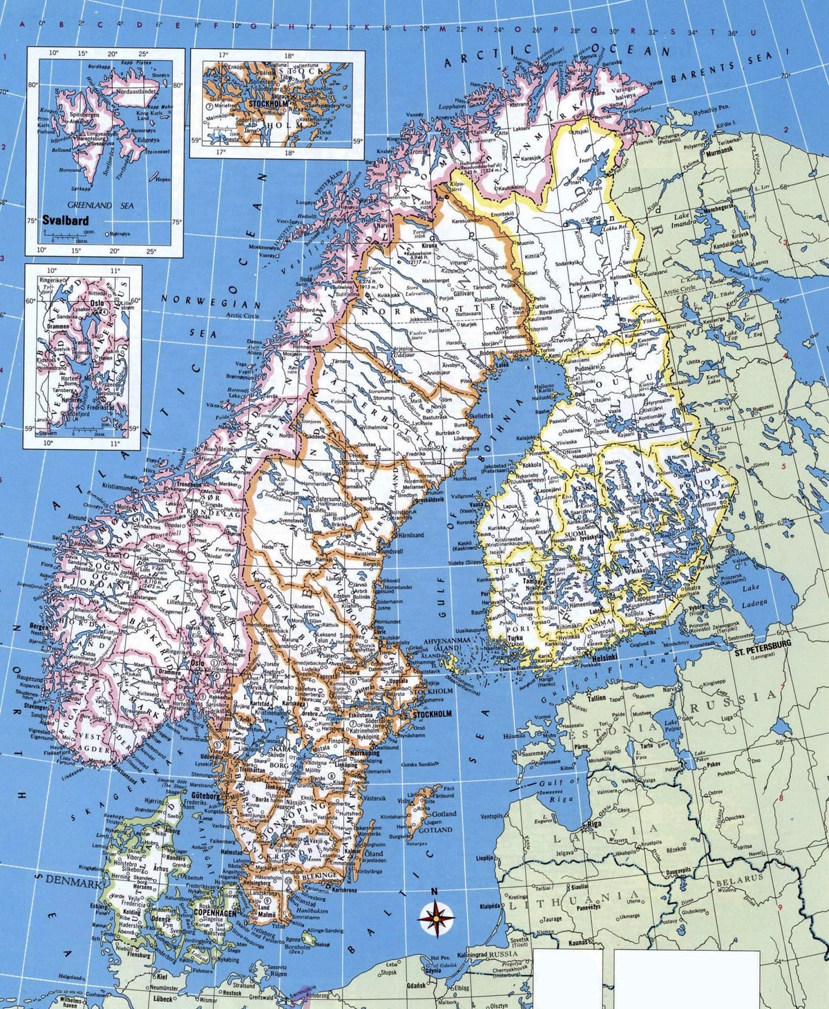 Mapa detaljne Norveške