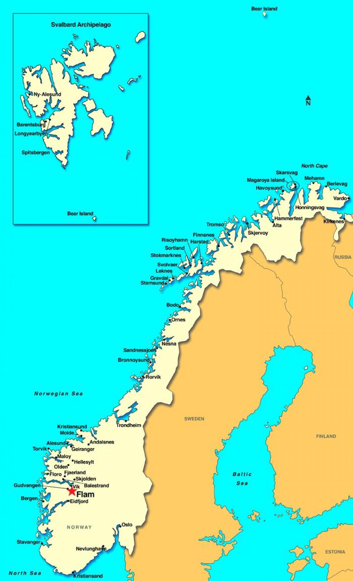 flam mapu Norveške