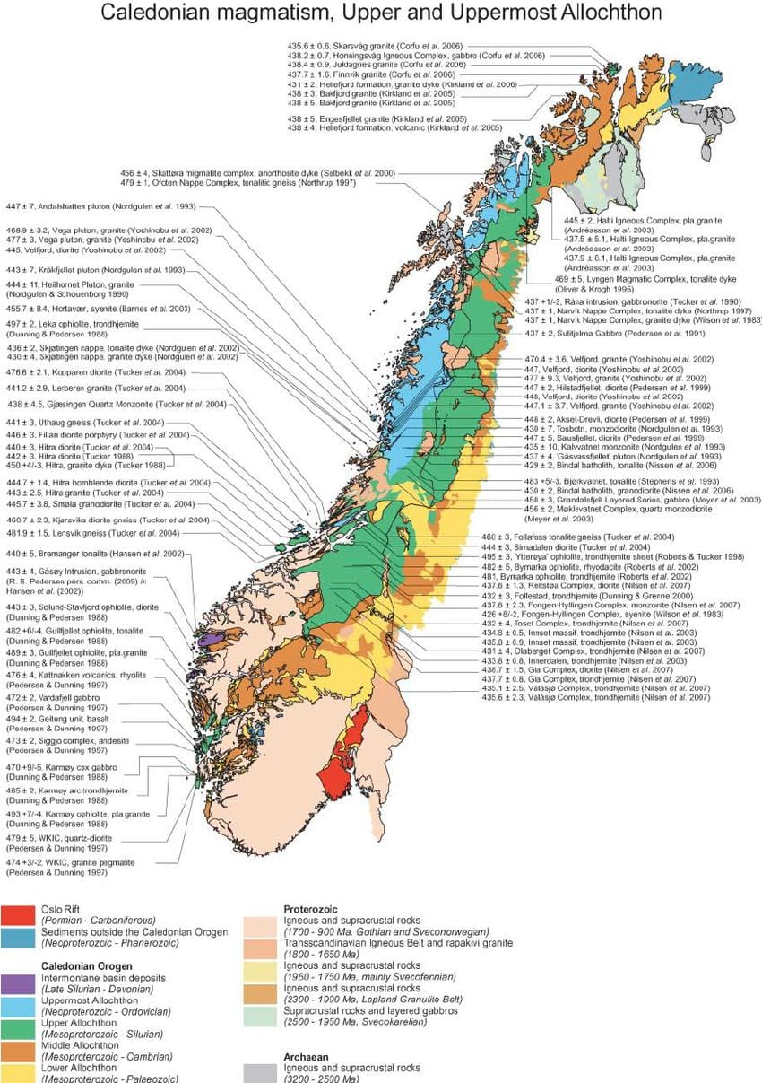 Mapa geološke Norveške