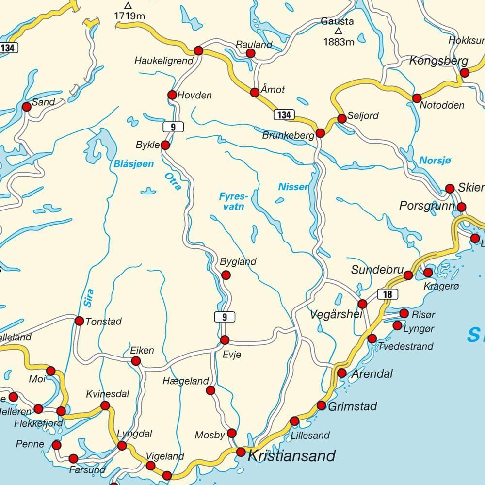 Mapa na jug Norveške
