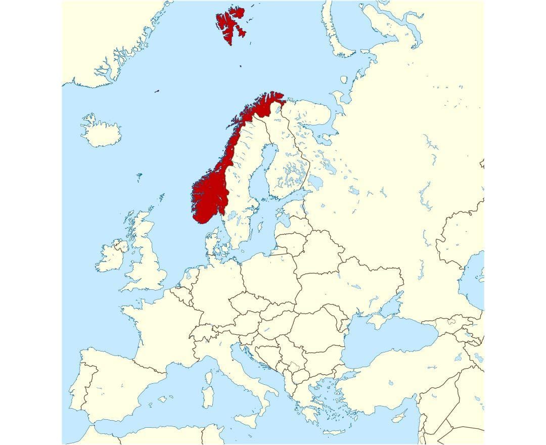 Norveške lokaciju na mapi