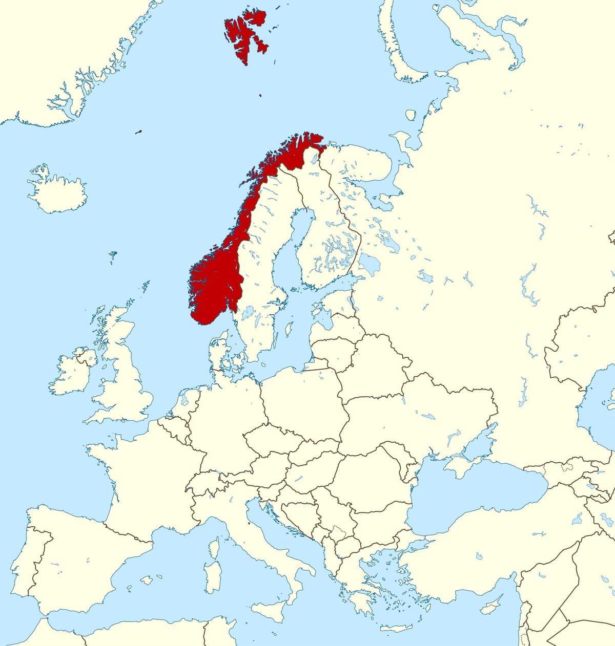 mapi od Norveške, i evropi