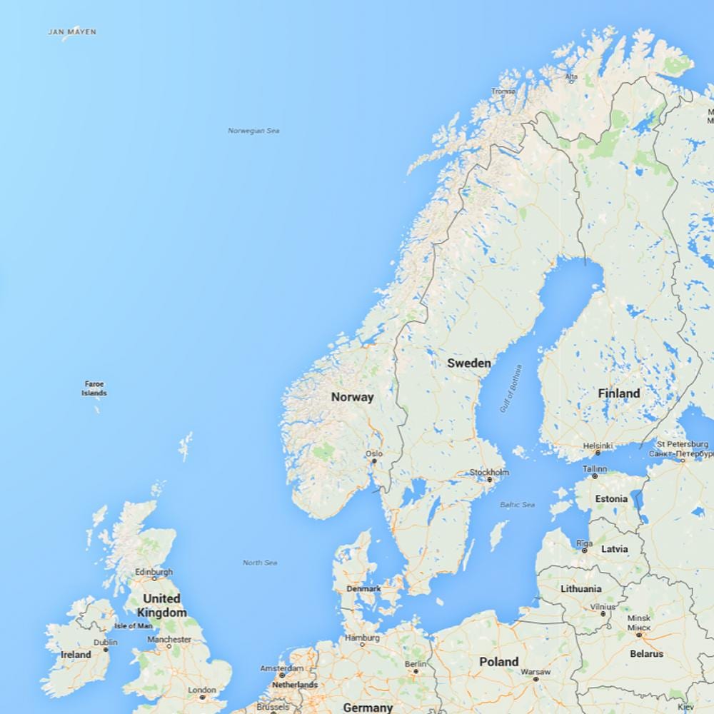 Norveške obale mapu