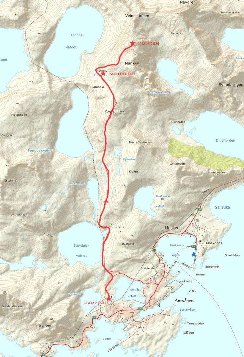 Mapi Norveške planinarenje staza
