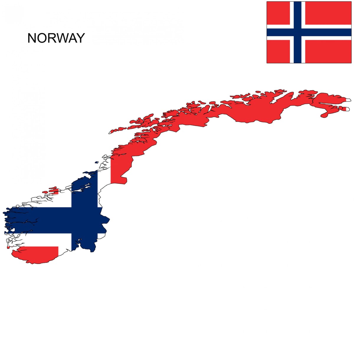 Norveške mapu zastavu