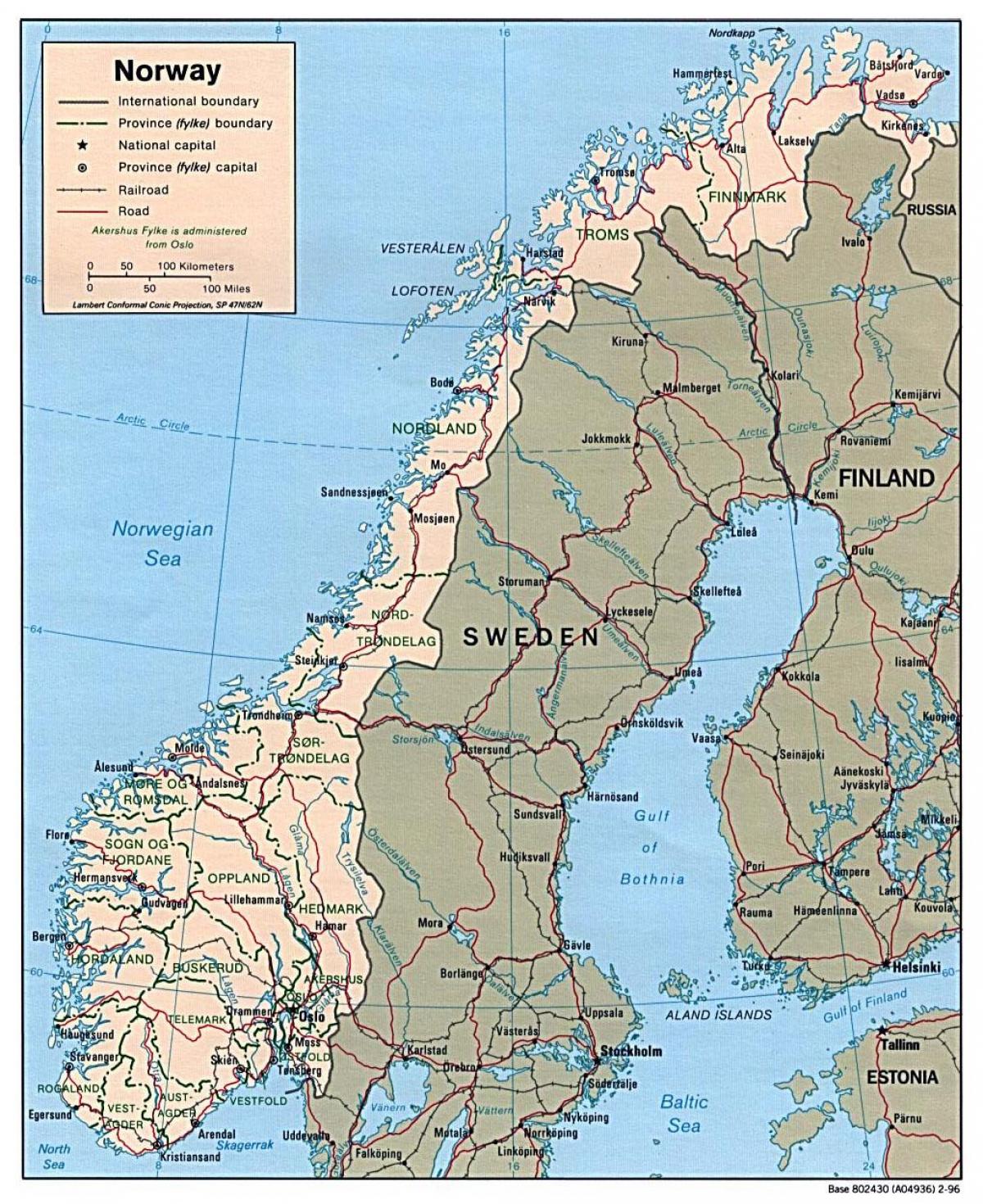 vozi mapu Norveške