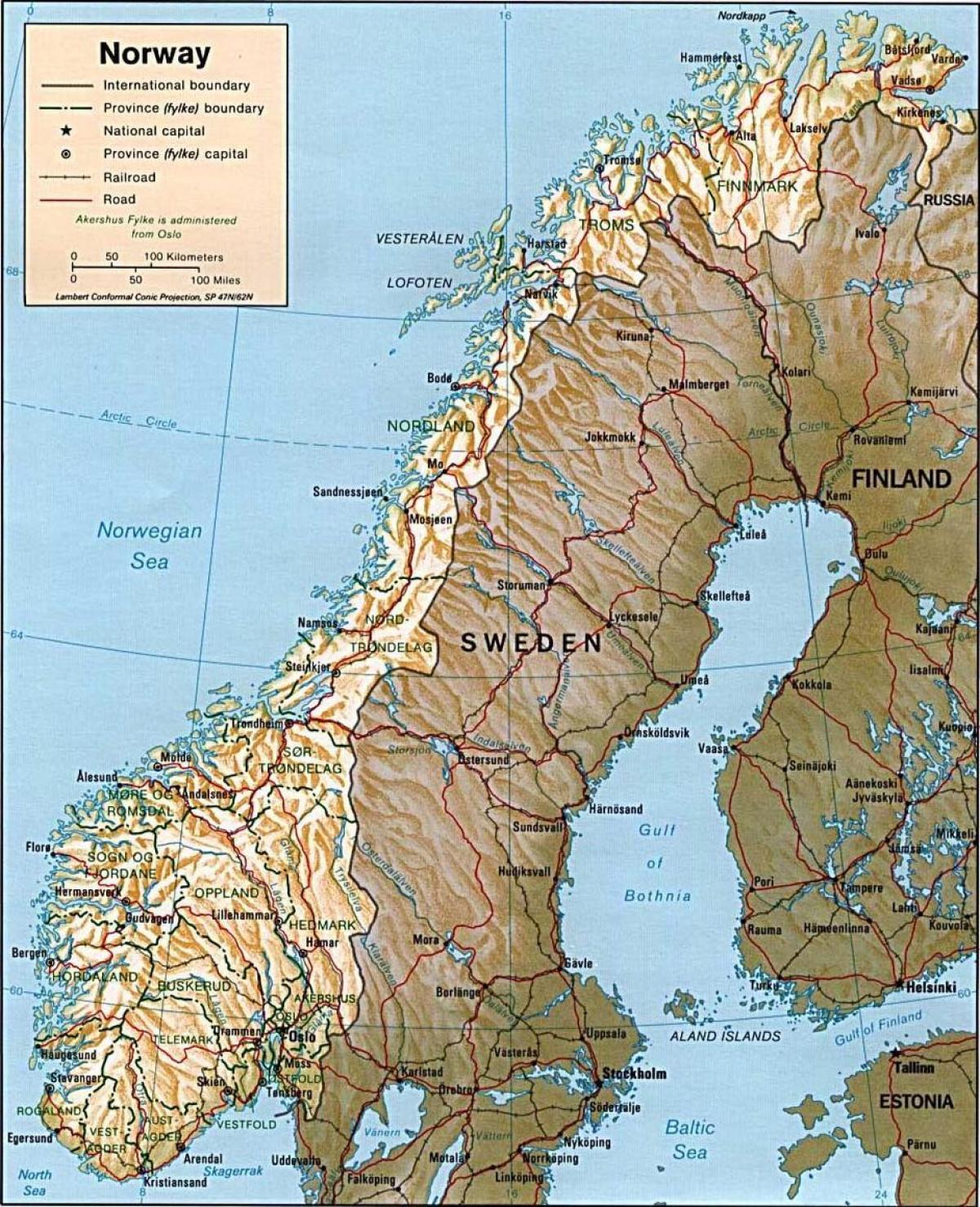 Mapi Norveške planinama