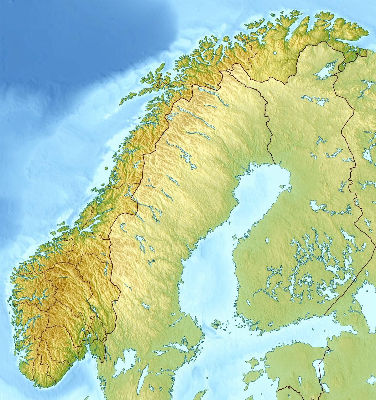 Mapa oblak Norveške