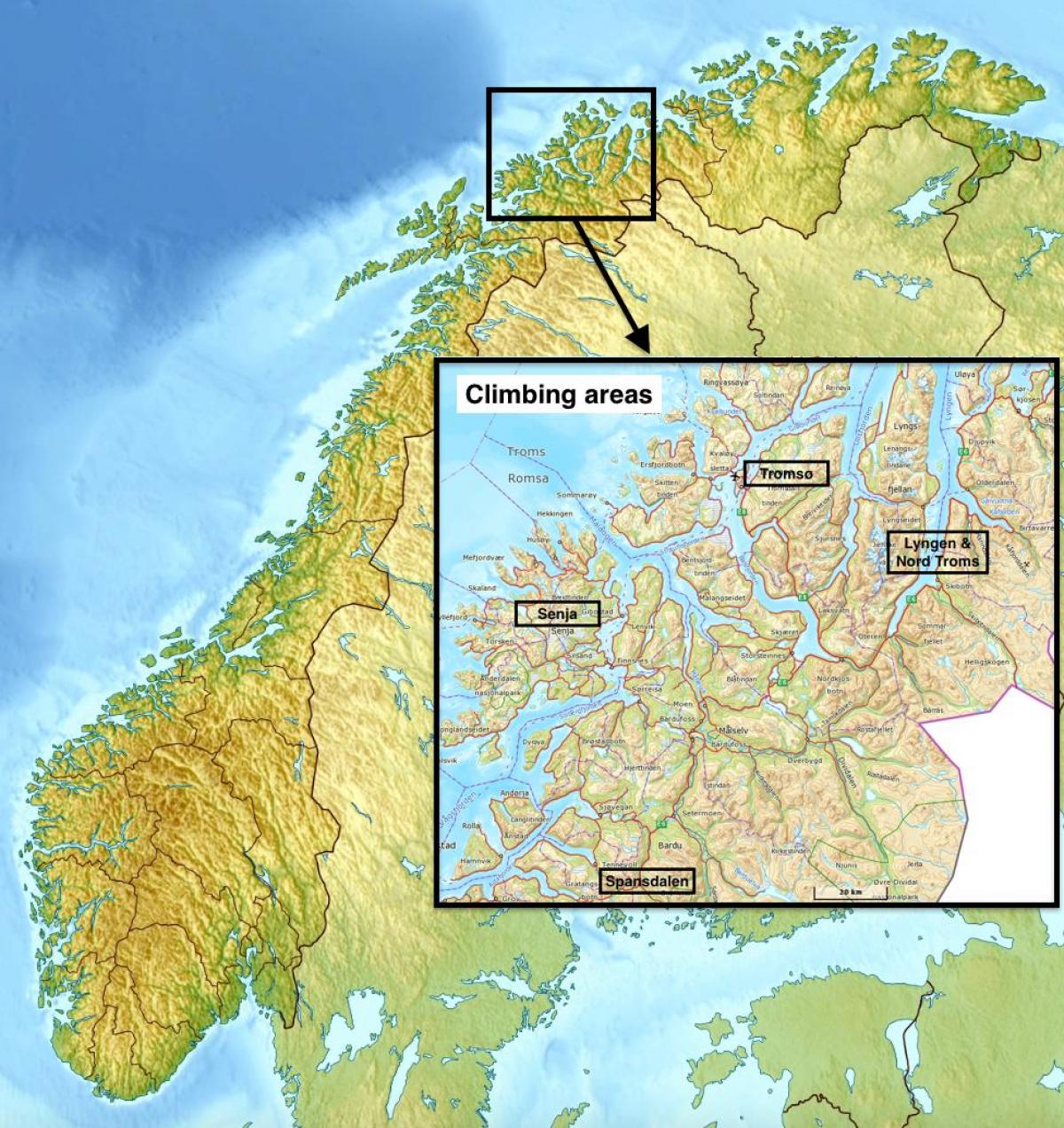 tromsø Norveške mapu