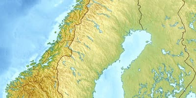 Mapa fizički Norveške