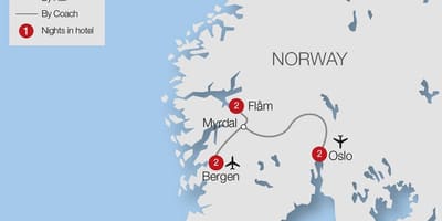 Mapa flam željezničke Norveške