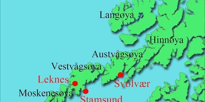 Lofotskih ostrva Norveške mapu