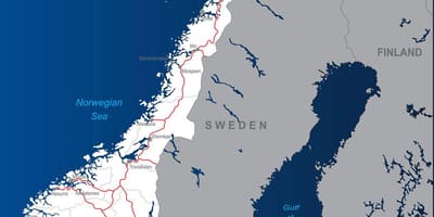 Danak putevi Norveške mapu