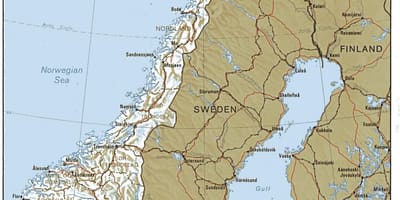 Geografska karta Norveške