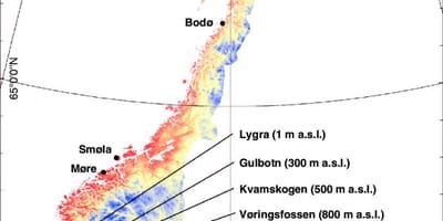 Norveške temperatura mapu