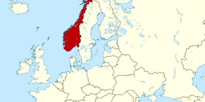Norveške na kartu europe