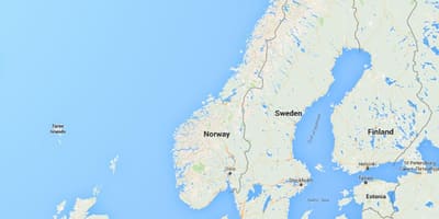 Mapa rafnes Norveške